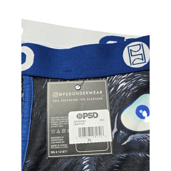 PSD Underwear Nightcat Men’s Boxer Briefs Size XL 7” Graphic Panther Shorts NWT - Picture 5 of 7